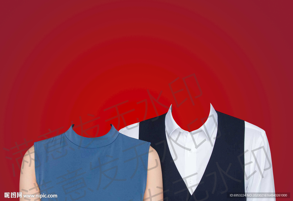 结婚登记照便装模板