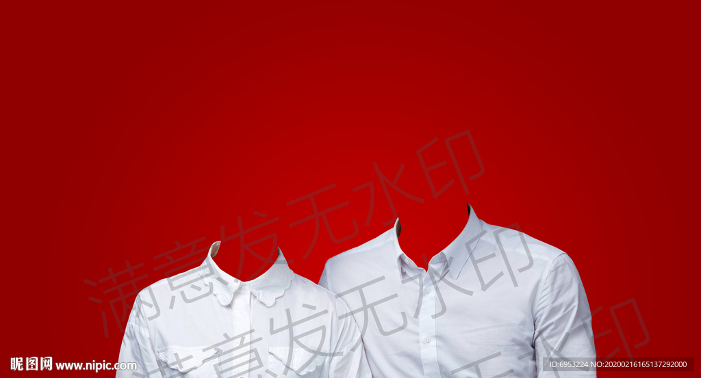 白色衬衫结婚照证件照登记照