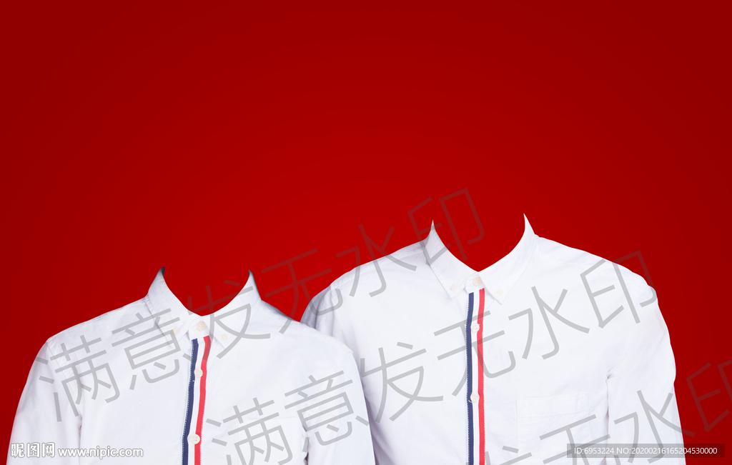 结婚登记照正装白色衬衫