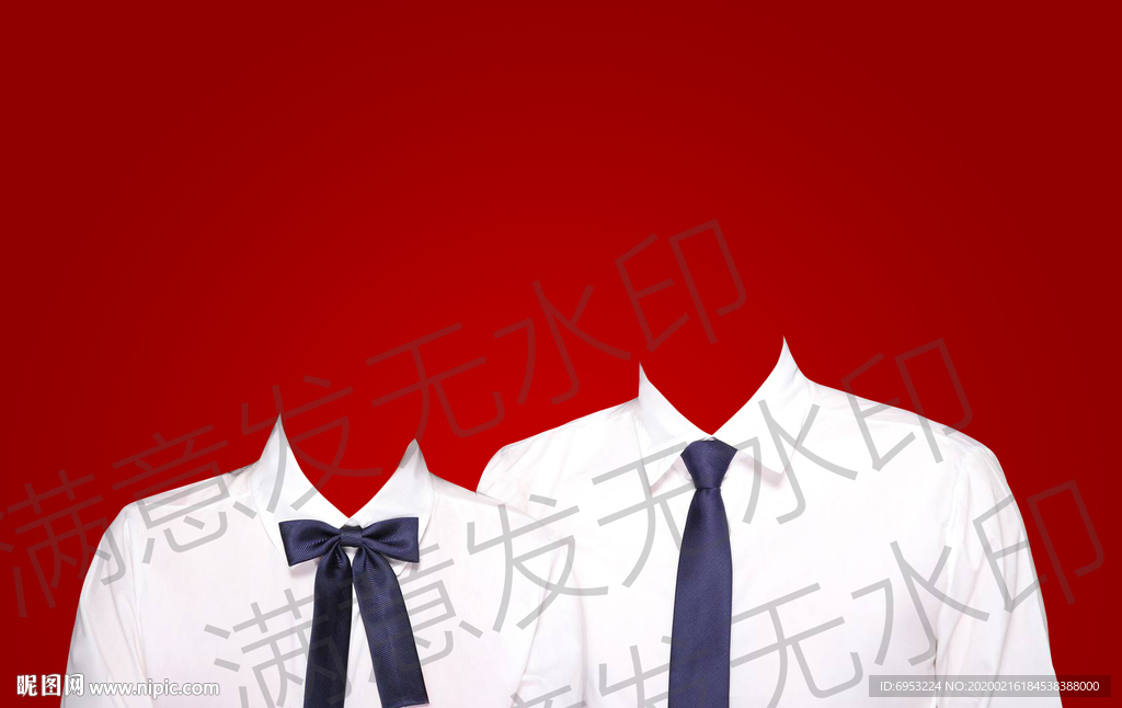 结婚证件照领带领结高清