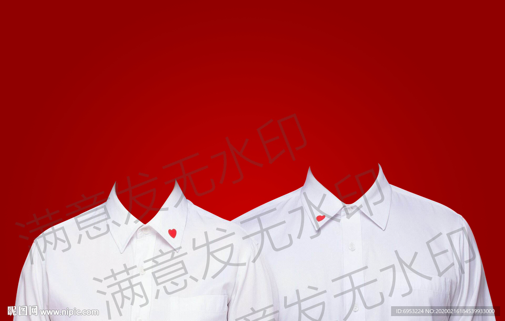 结婚证件照白衬衫