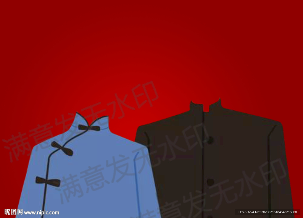 卡通结婚证件照衣服正装民国风