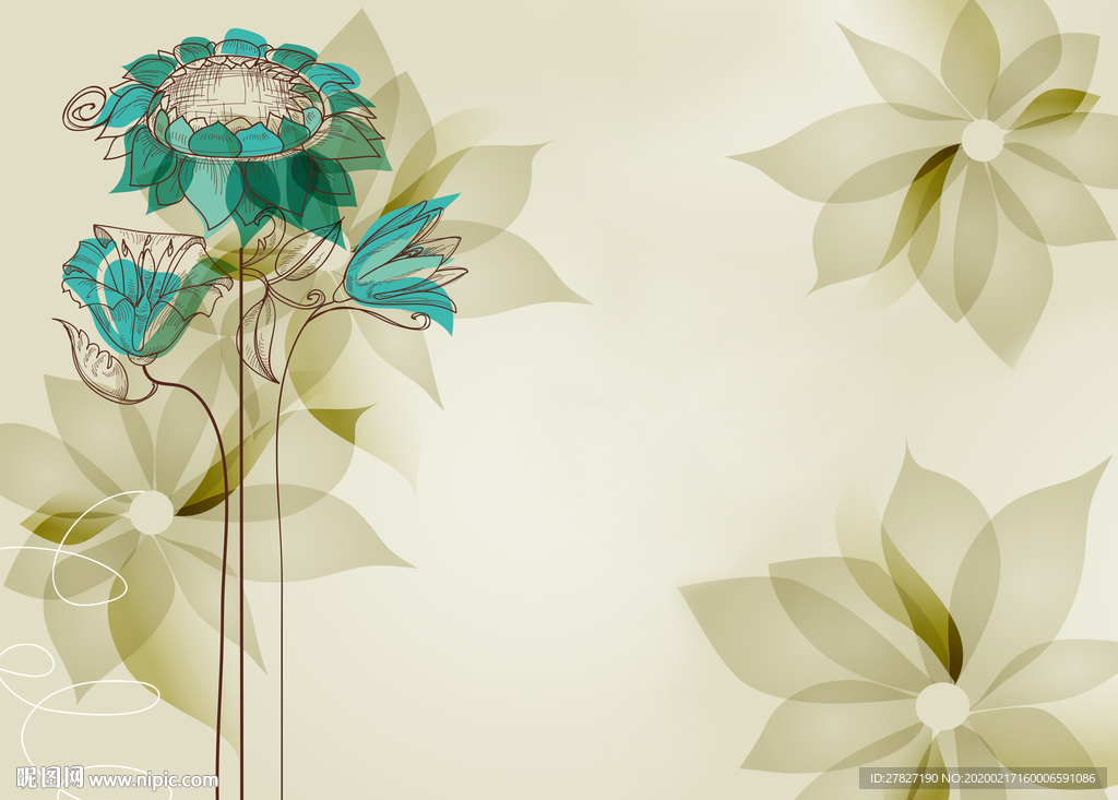 梦幻花朵 时尚花纹 欧式花朵