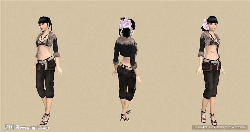 3D人物女孩三维游戏美女