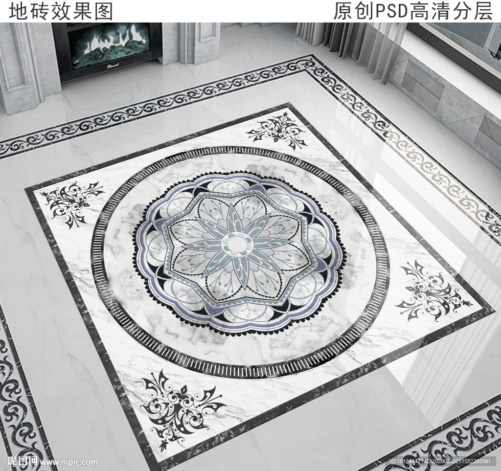 欧式花纹拼花大理石地砖