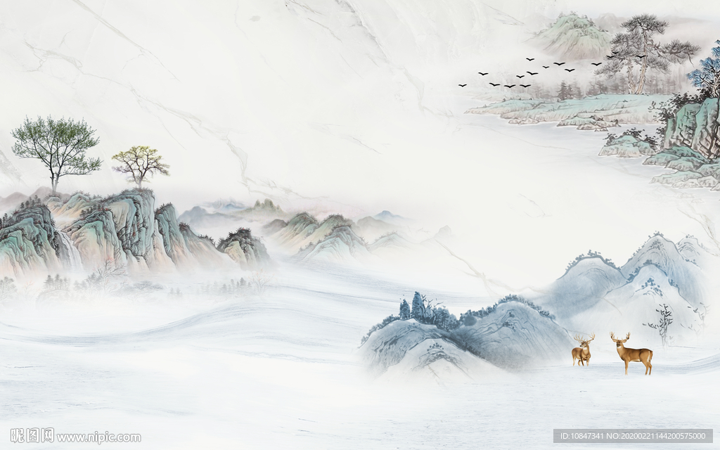 新款 山水画新品画 TIF分层