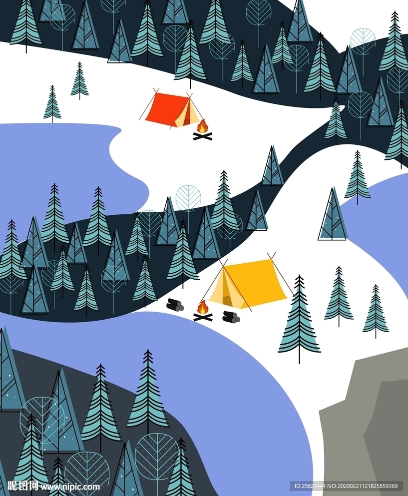 雪山 雪山矢量 矢量风景 风景