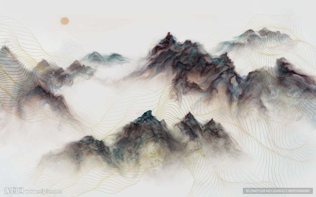 新品高清山水画 tif分层