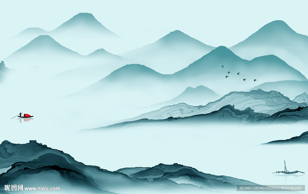 最新高清山水画 tif分层