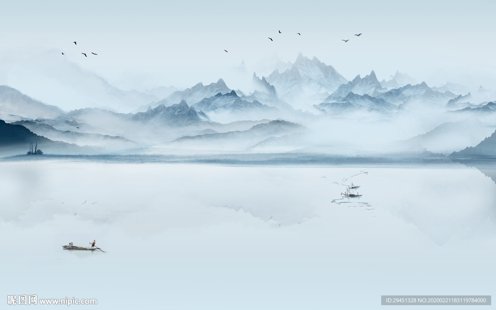 大气高清山水画 tif分层