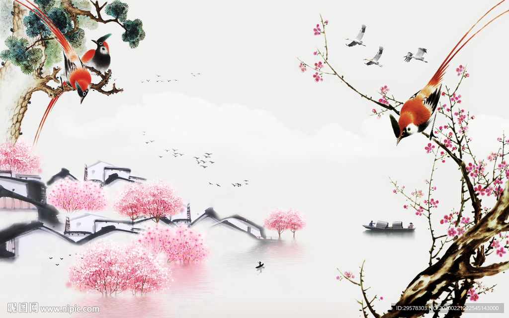 新款山水画高端画 TIF分层