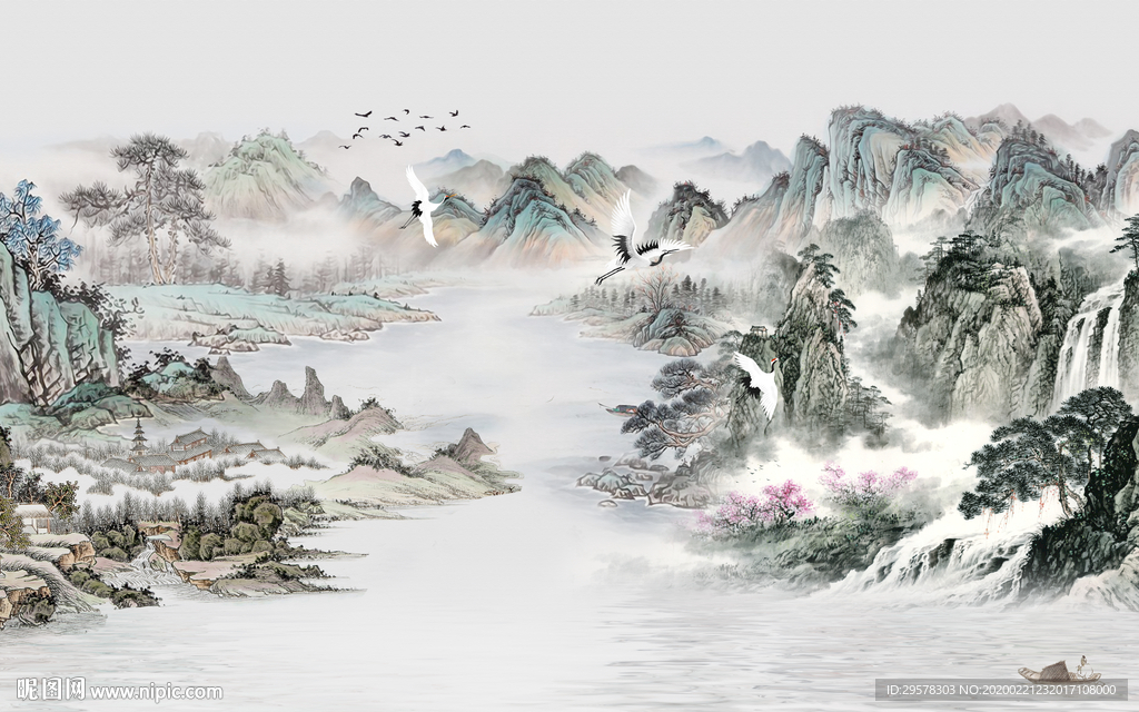 高清山水画高端画 TIF分层