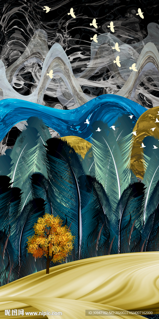 新款玄关中式画 TIF分层