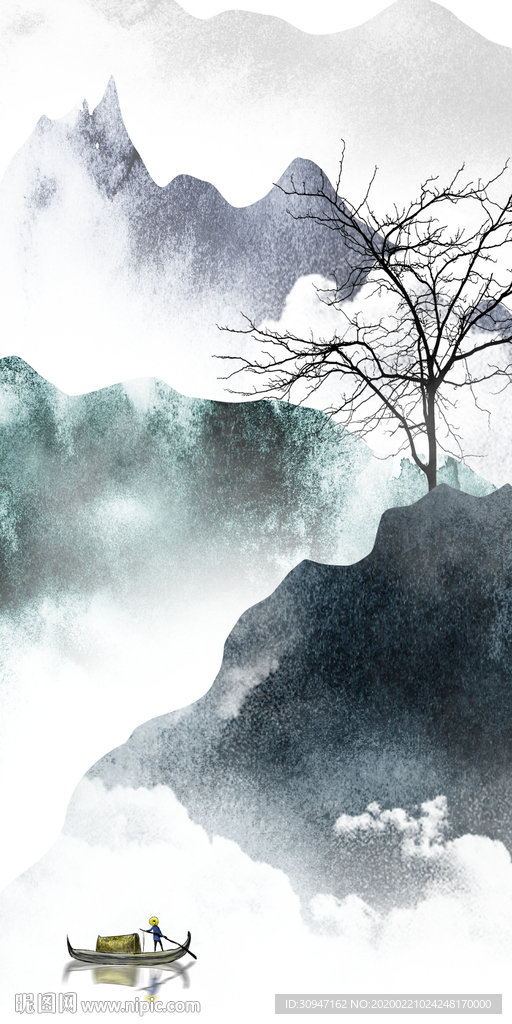 爆款玄关中式画 TIF分层