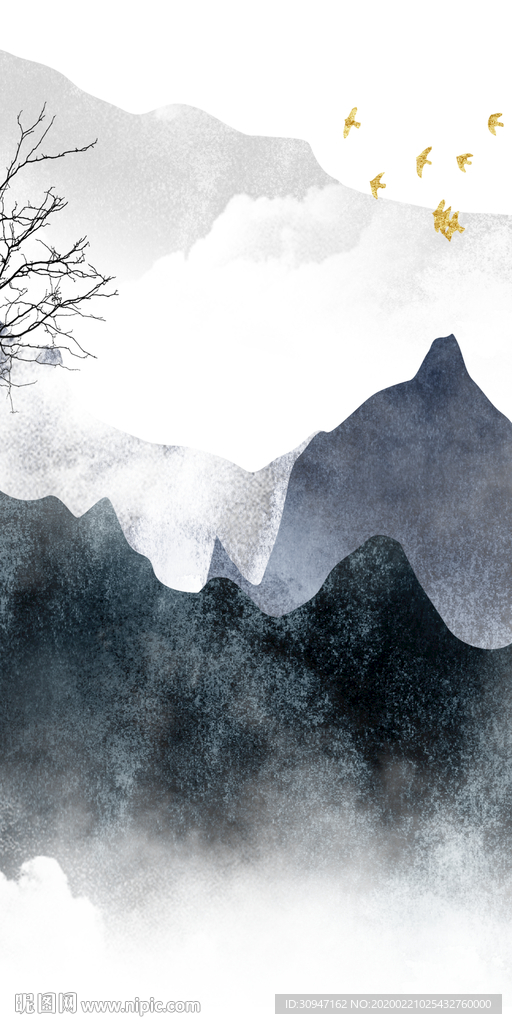 中国风玄关中式画 TIF分层