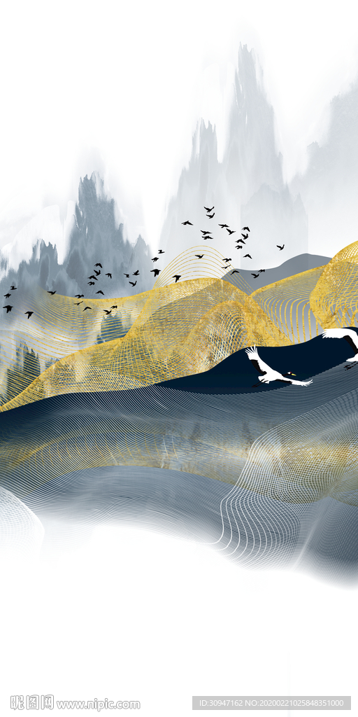 新品玄关中式画 TIF分层