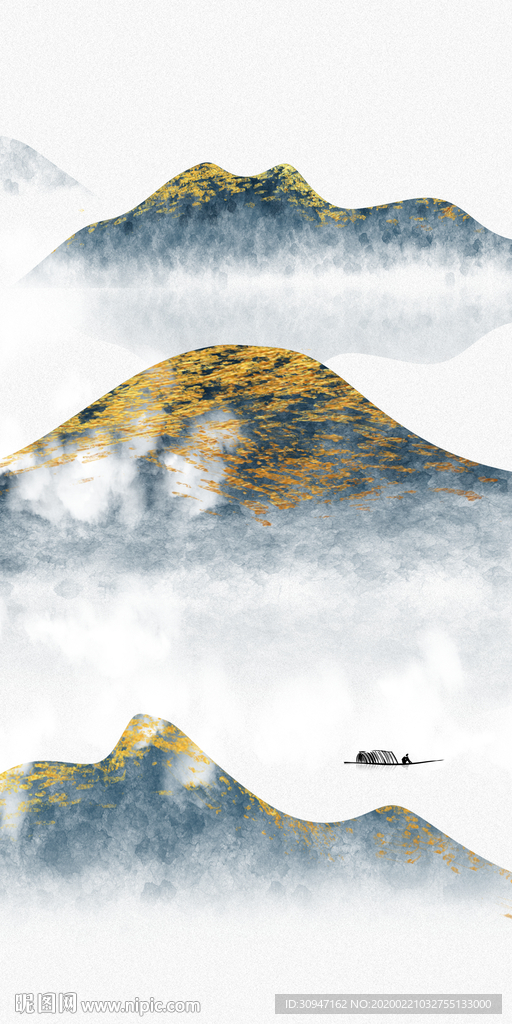 奢华中式玄关挂画 TIF分层