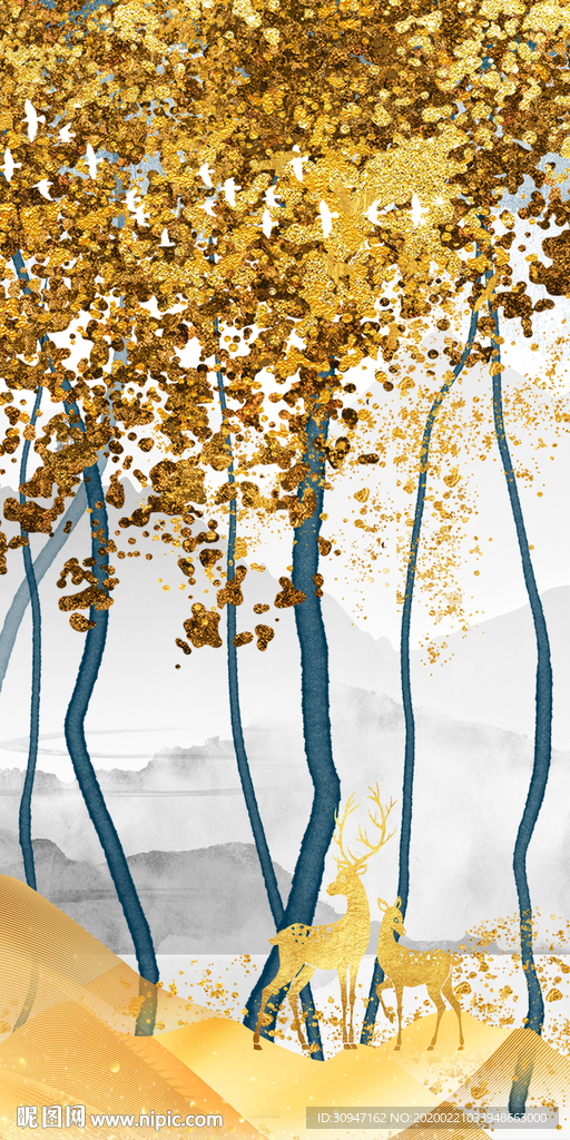 金树林高清玄关画 tif分层