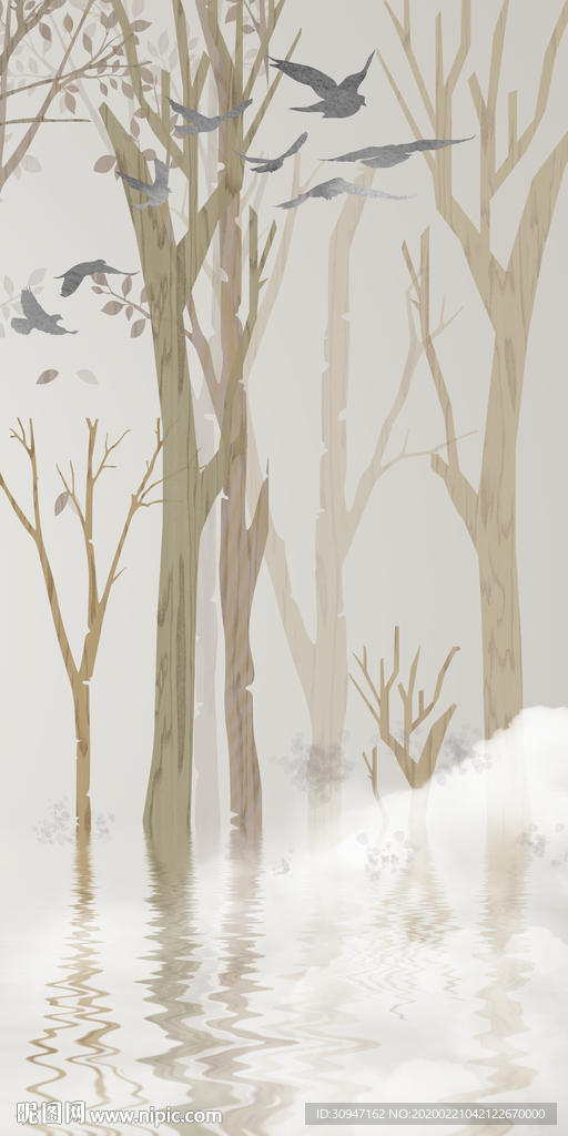 大气简约玄关画 tif分层