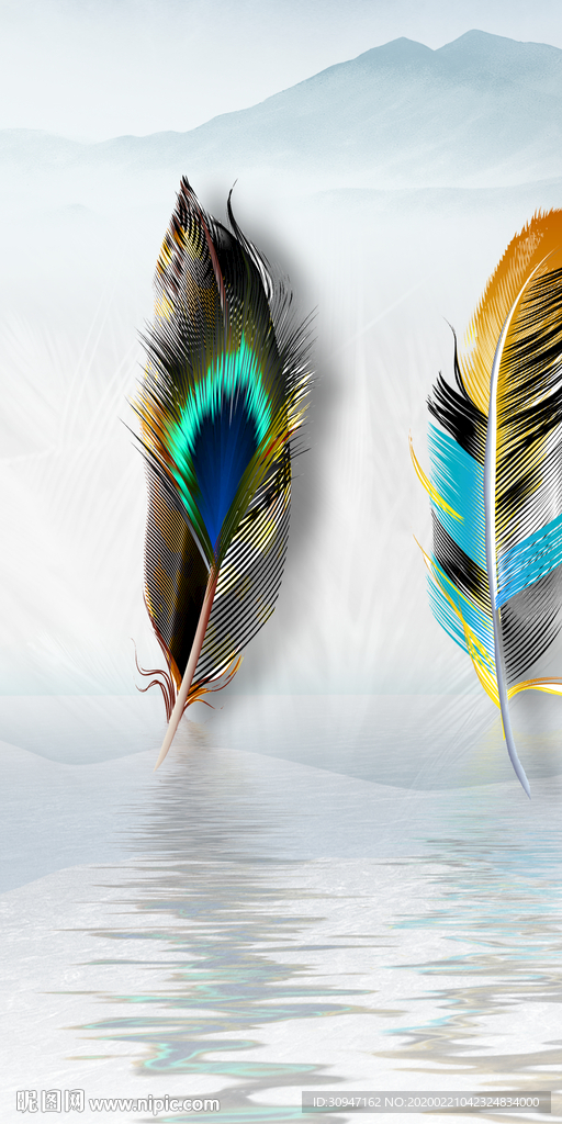 高档 简约玄关画 tif分层