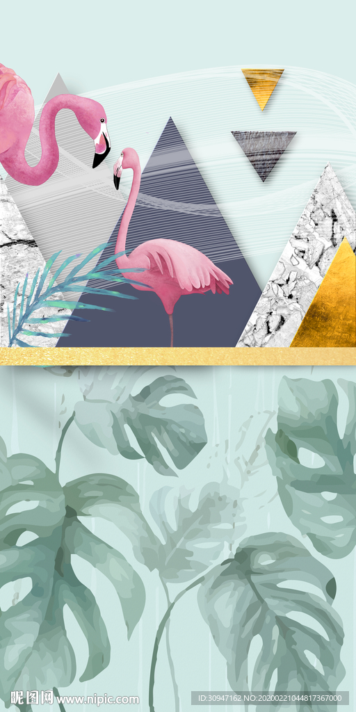 奢华新欧式玄关画 tif分层