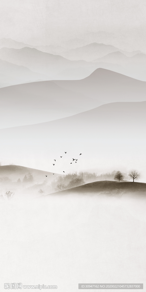 高档玄关山水挂画 TIF分层