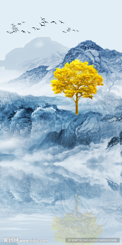 玄关新山水画 TIF分层