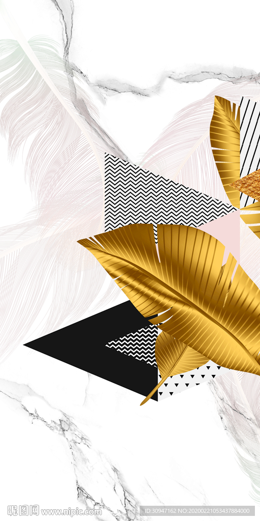 金叶欧式新玄关画 tif分层