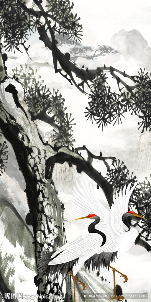 中式玄关山水新画 TIF分层