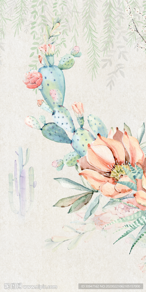 花纹精美玄关画 tif分层