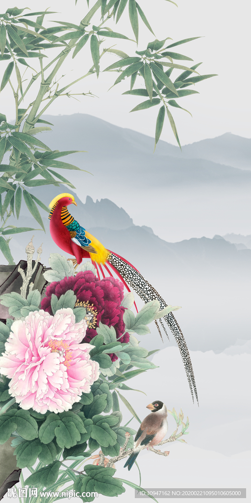 花鸟玄关新山水画 TIF分层