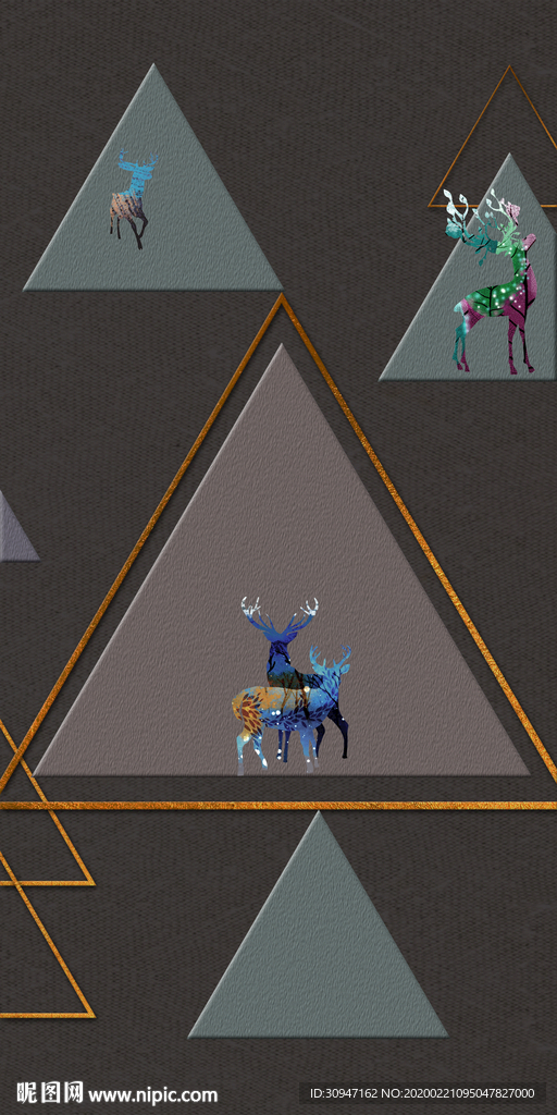 酒店精美玄关画 tif分层