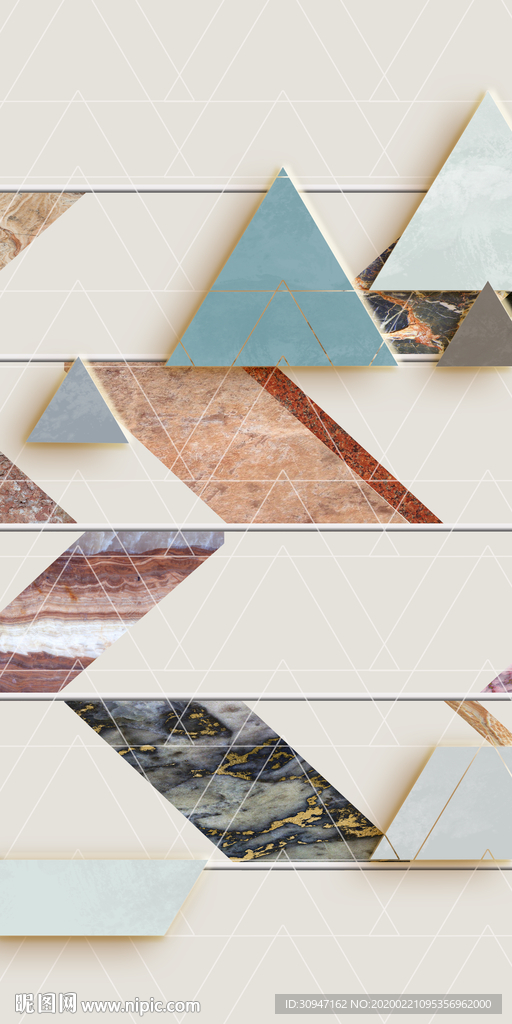 立体几何玄关画 tif分层