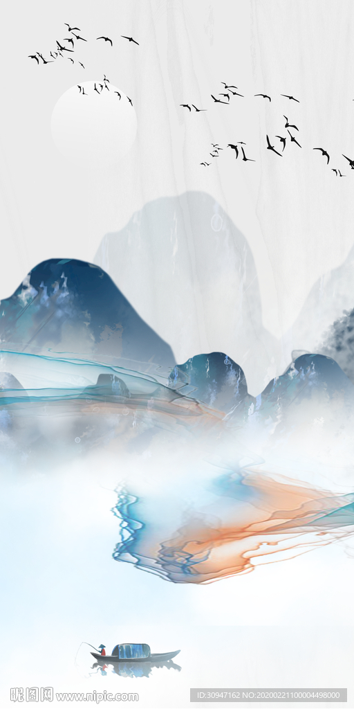 现代玄关新山水画 TIF分层