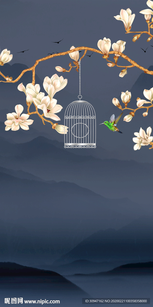 别墅玄关新山水画 TIF分层