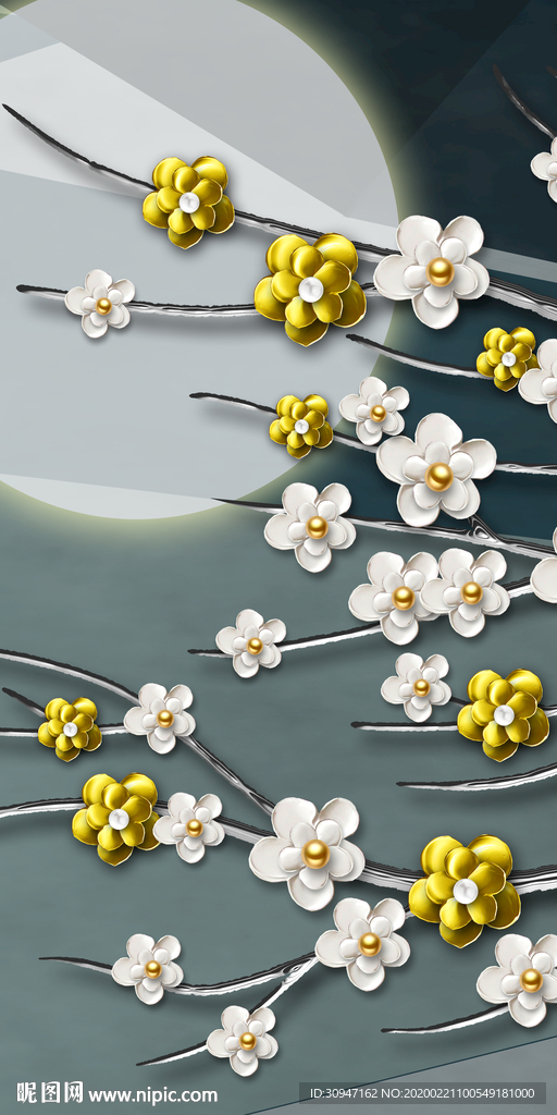 立体 玄关新山水画 TIF分层