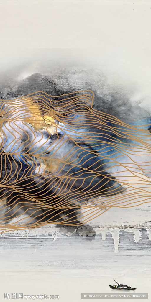 线条 玄关新山水画 TIF分层