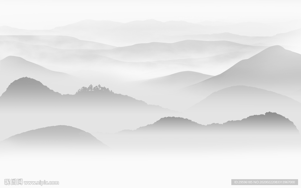 极品高档山水画 tif分层