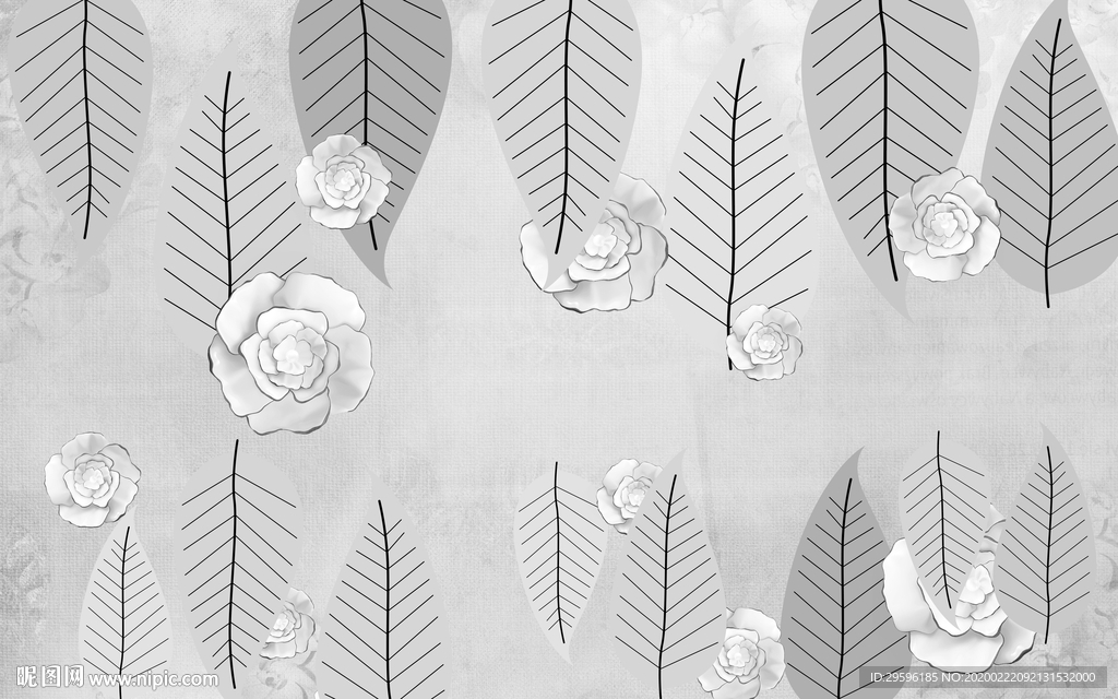 叶子北欧新装饰画 tif分层