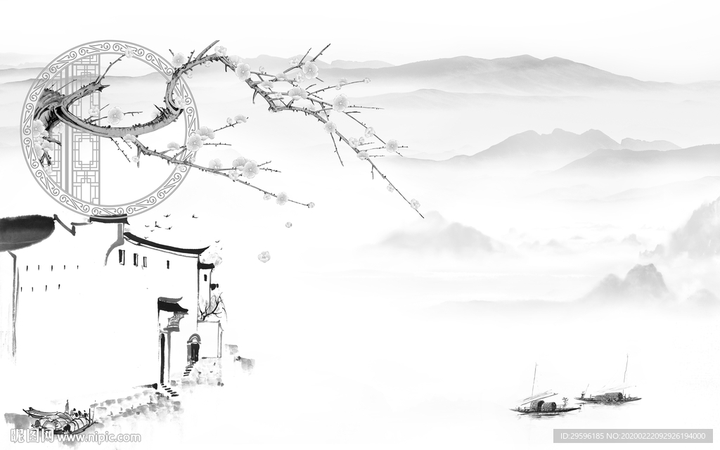 江南高清山水画 tif分层