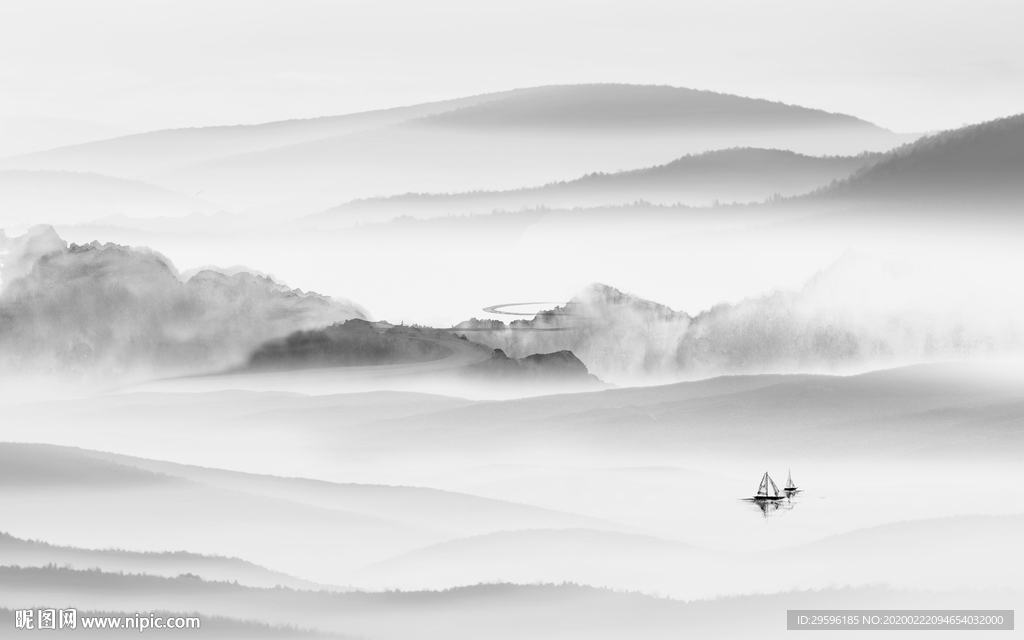 大气高清山水画 tif分层