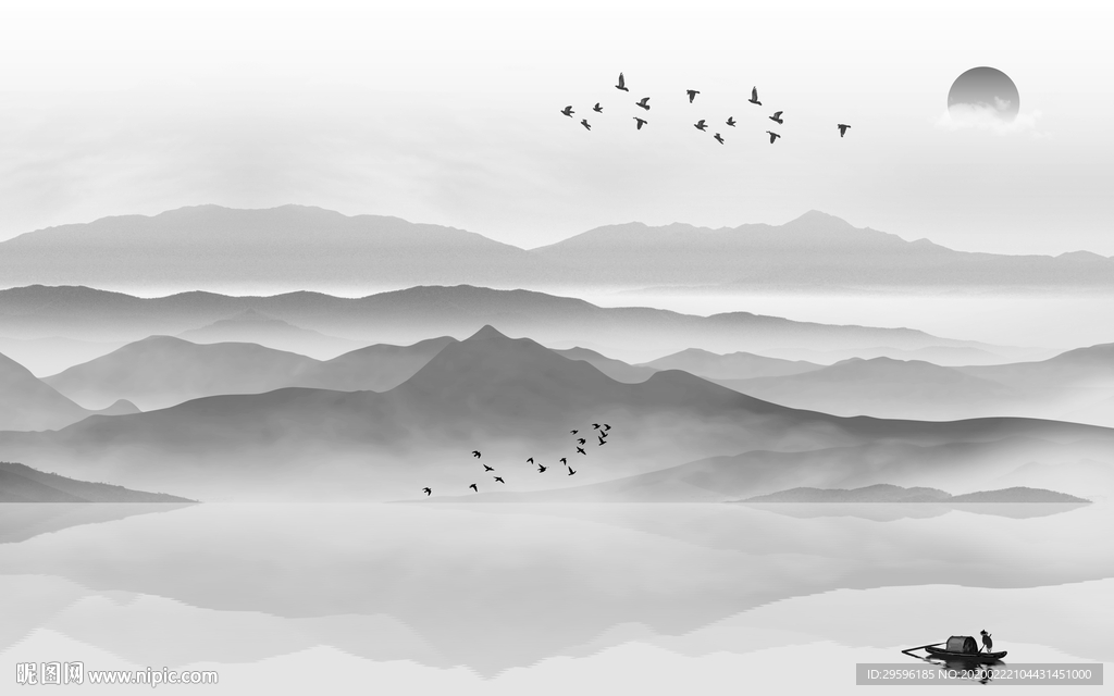 新品高清山水画 tif分层