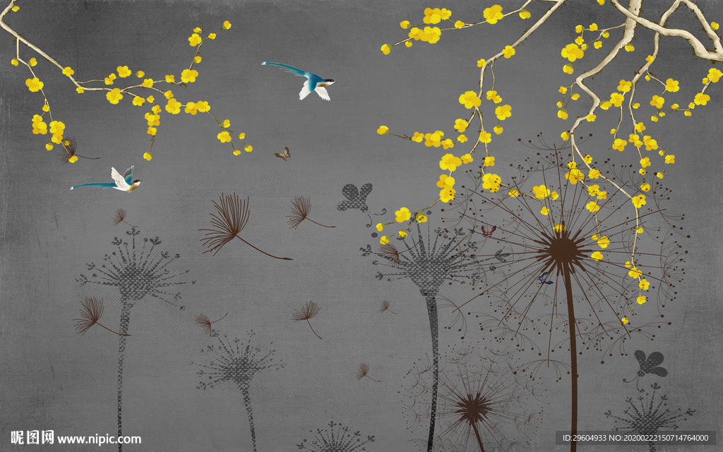 现代简约北欧墙画 tif分层