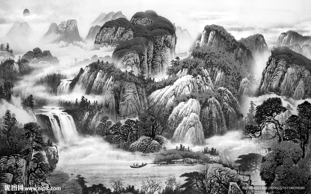 高清 高档新山水画 tif分层