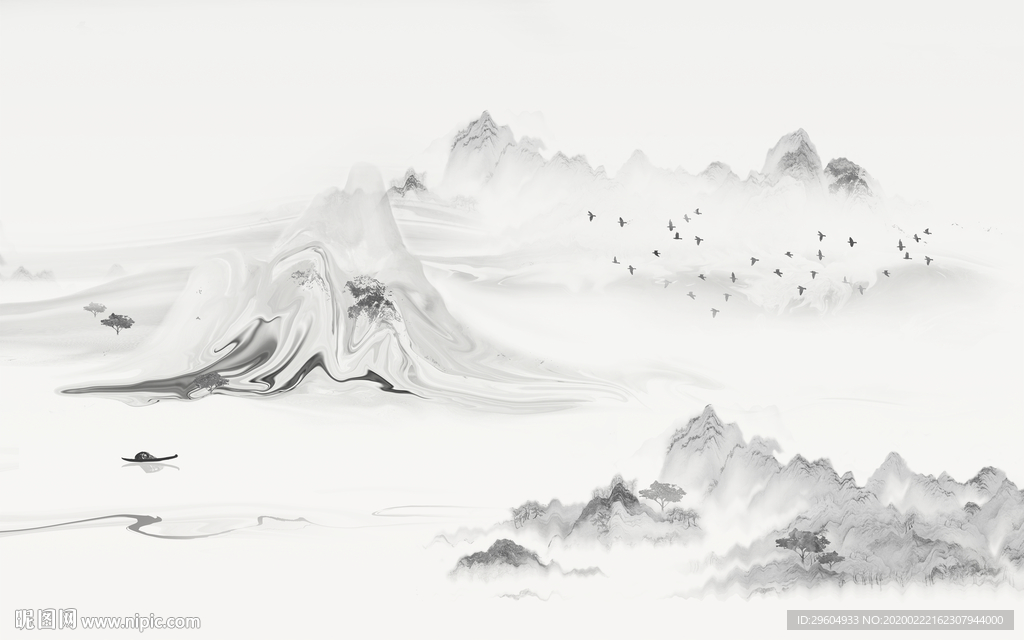 高端高档新山水画 tif分层