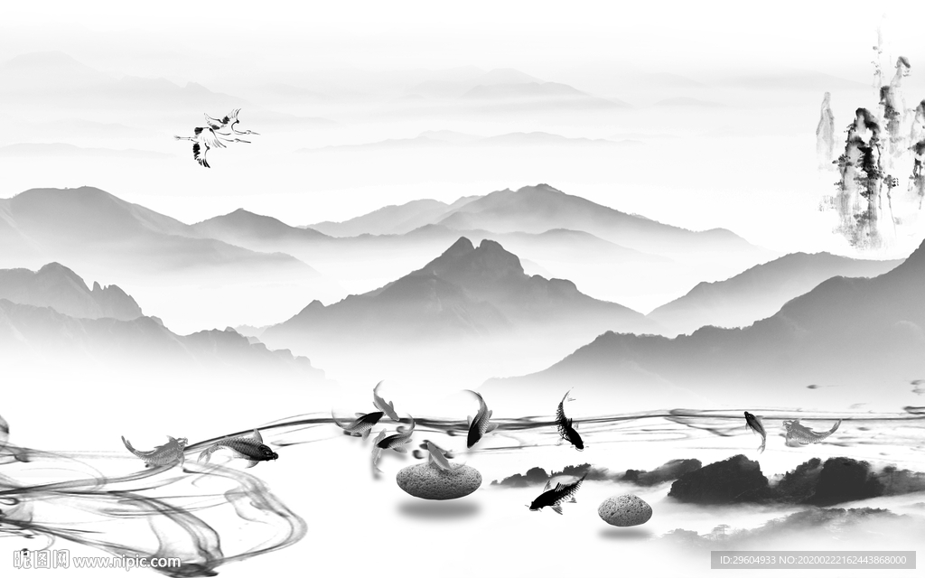 极品高档新山水画 tif分层