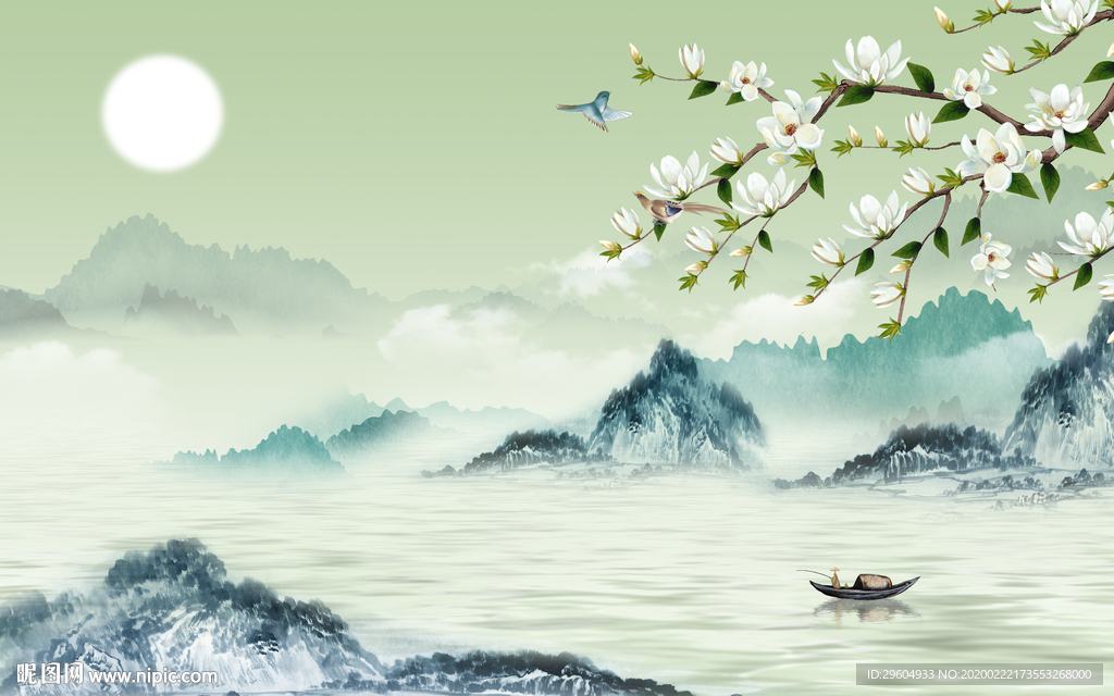 高端中式新山水画 tif分层