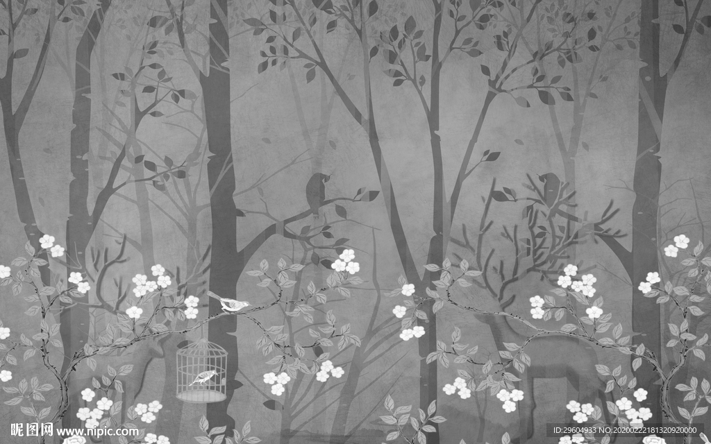 高清 中式新山水画 tif分层