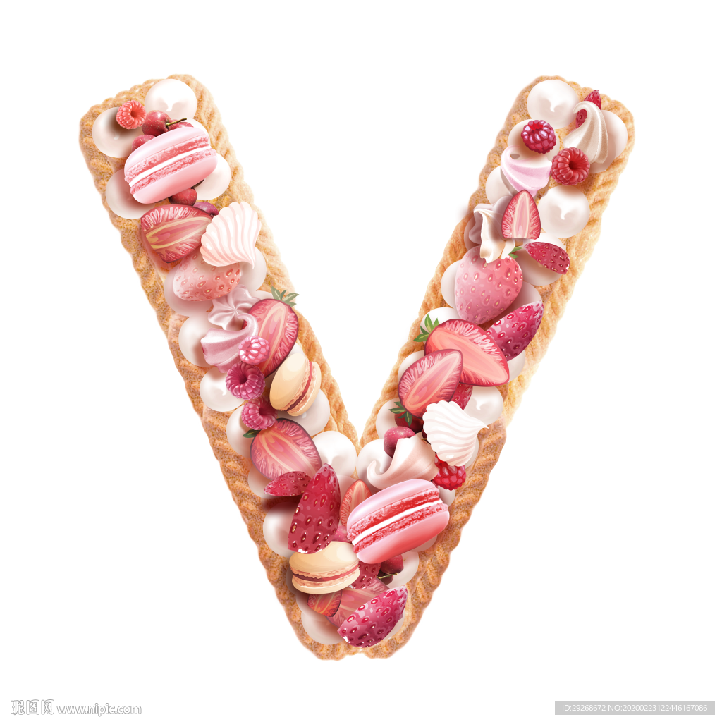 英文字体设计粉色可爱字母饼干