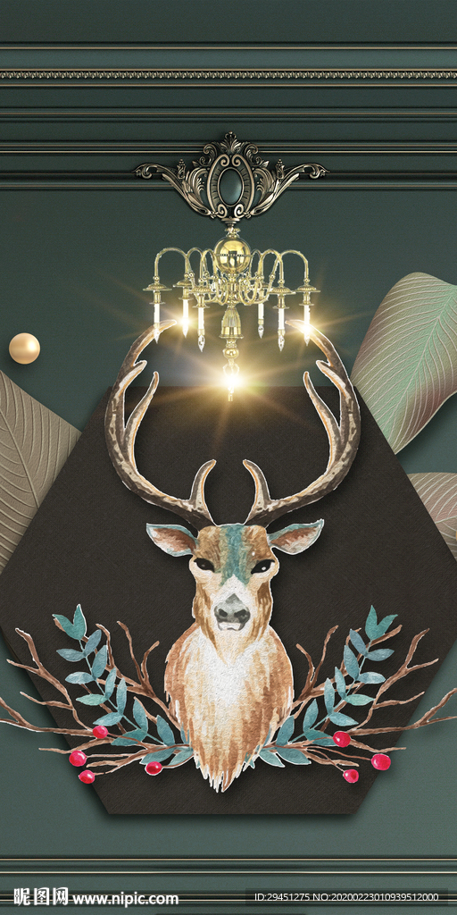 新品北欧新玄关画 tif分层